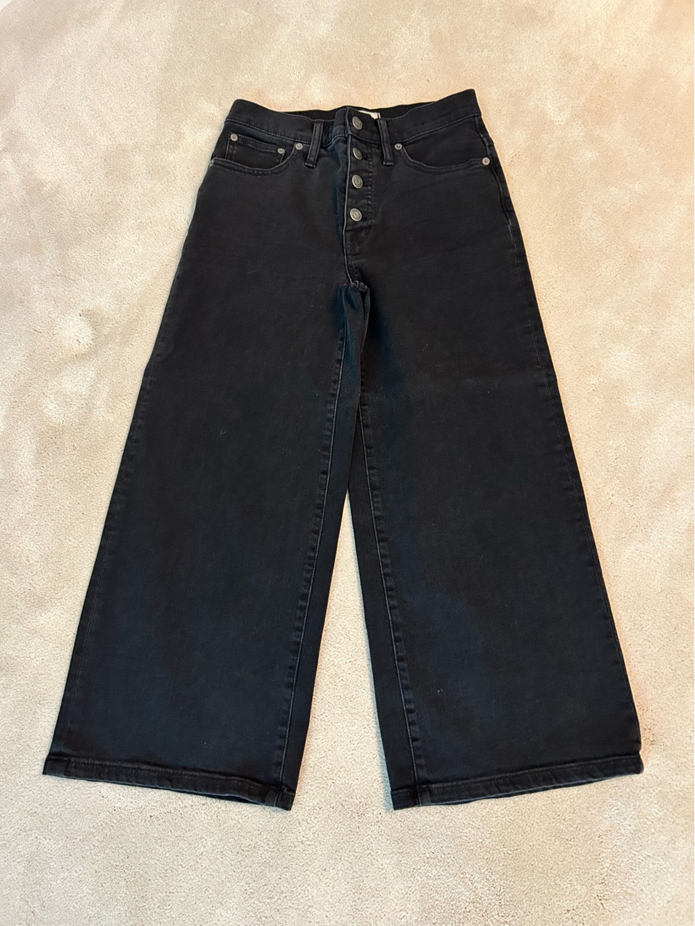Madewell Wide Leg Crop Jean in Black 26R